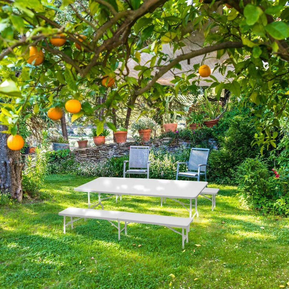 relaxdays Bierzeltgarnitur »Bierzeltgarnitur klappbar BASTIAN«, Weiß Dunkelbraun, Schwarz, Weiß 3 relaxdays Bierzeltgarnitur »Bierzeltgarnitur klappbar BASTIAN«, Weiß Dunkelbraun, Schwarz, Weiß – Bild 3