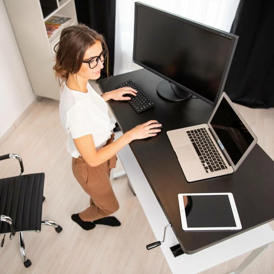 relaxdays Schreibtischaufsatz »Sitz-Steh-Schreibtisch«, Rotbraun Schwarz, Dunkelrot Schwarz, Creme Schwarz 3 relaxdays Schreibtischaufsatz »Sitz-Steh-Schreibtisch«, Rotbraun Schwarz, Dunkelrot Schwarz, Creme Schwarz – Bild 3