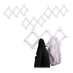 relaxdays Wandgarderobe »4 x Wandgarderobe Holz weiß faltbar«