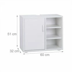 relaxdays Waschbeckenunterschrank »Waschbeckenunterschrank 4 Fächer« Weiß Grau Wei&szlig; Silber, Wei&szlig; Silber -Deutschland Möbel Verkäufe 2024 4eb35532 9873 5d92 af5f e394686a0607