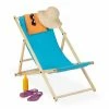 relaxdays Gartenliege »Liegestuhl Holz klappbar«, Hellblau