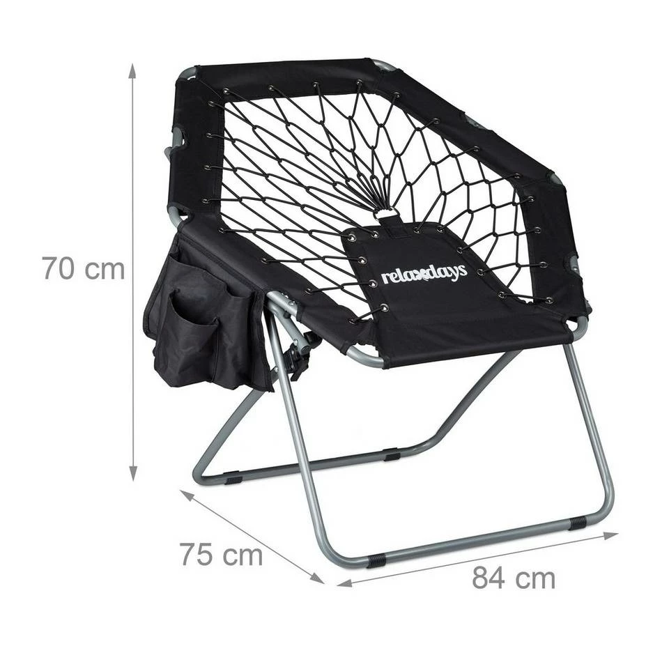 relaxdays Campingstuhl »2 x Bungee Stuhl WEBSTER schwarz« 3 relaxdays Campingstuhl »2 x Bungee Stuhl WEBSTER schwarz« – Bild 3
