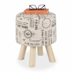 relaxdays Sitzhocker »Runder Sitzhocker mit Stoffbezug«