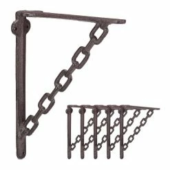 relaxdays Wandregalhalter »6 x Regalwinkel Gusseisen Kette«