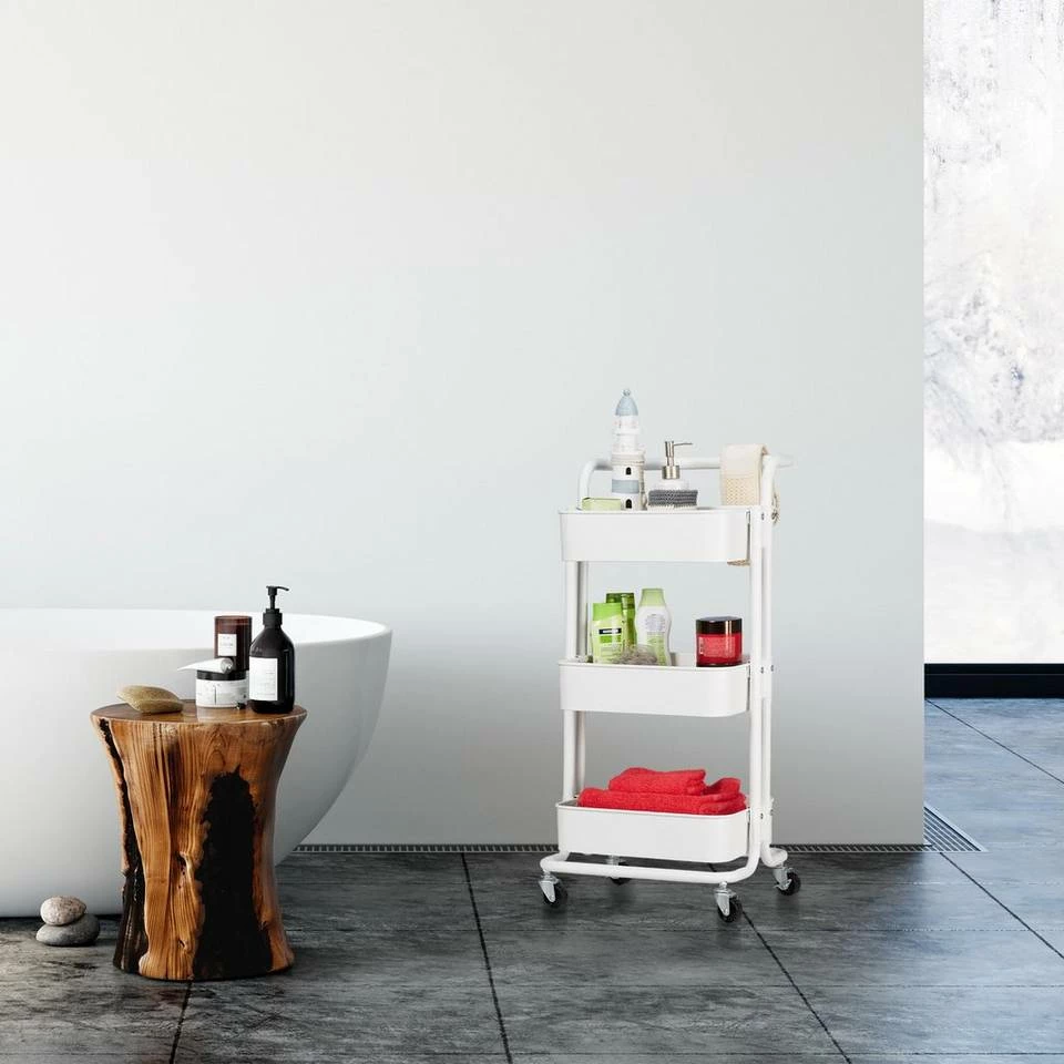 relaxdays Rollwagen »Rollwagen mit 3 Etagen«, Schwarz Türkis Schwarz, Schwarz Schwarz, Weiß Schwarz 3 relaxdays Rollwagen »Rollwagen mit 3 Etagen«, Schwarz Türkis Schwarz, Schwarz Schwarz, Weiß Schwarz – Bild 3