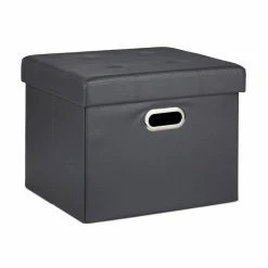 relaxdays Sitzhocker »Sitzhocker mit Stauraum & Griff«, Dunkelgrau Anthrazit, Weiß, Schwarz -Deutschland Möbel Verkäufe 2024 510cdb4b 5cd0 5e2b 8483 4ed2ee11997c