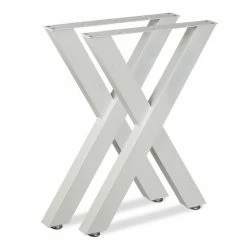 relaxdays Tischbein »Tischbeine 2er Set X-Form«, Grau Weiß, Schwarz