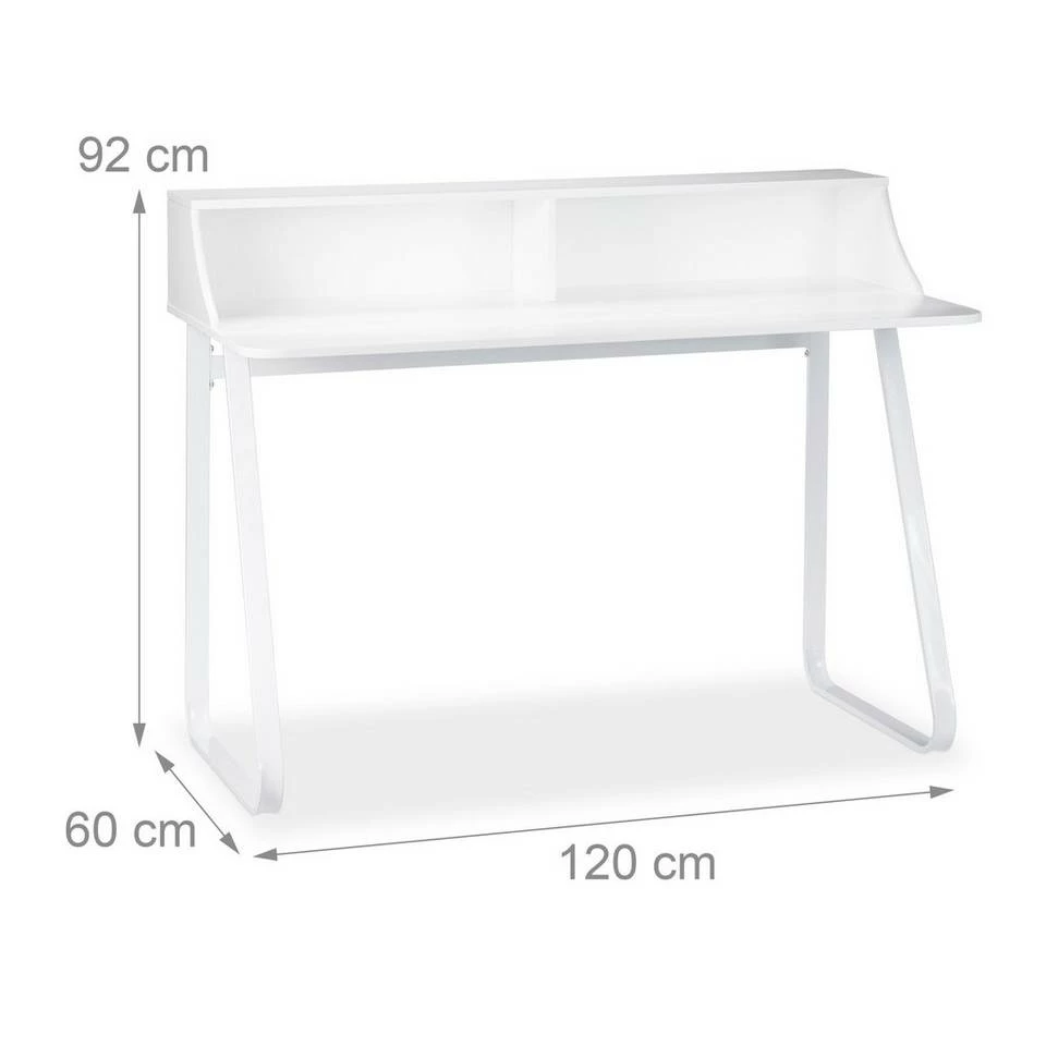 relaxdays Schreibtisch »Schreibtisch Weiß mit Fächern« 4 relaxdays Schreibtisch »Schreibtisch Weiß mit Fächern« – Bild 4