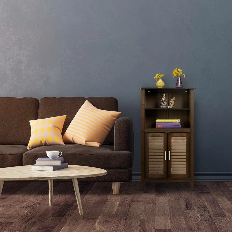 relaxdays Badregal »Badezimmerschrank dunkelbraun LAMELL« 5 relaxdays Badregal »Badezimmerschrank dunkelbraun LAMELL« – Bild 5