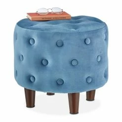 relaxdays Sitzhocker »Runder Sitzhocker Samt«