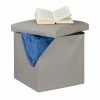 relaxdays Sitzwürfel »Hocker mit Stauraum«, Grau Wei&szlig;, Schwarz, Braun