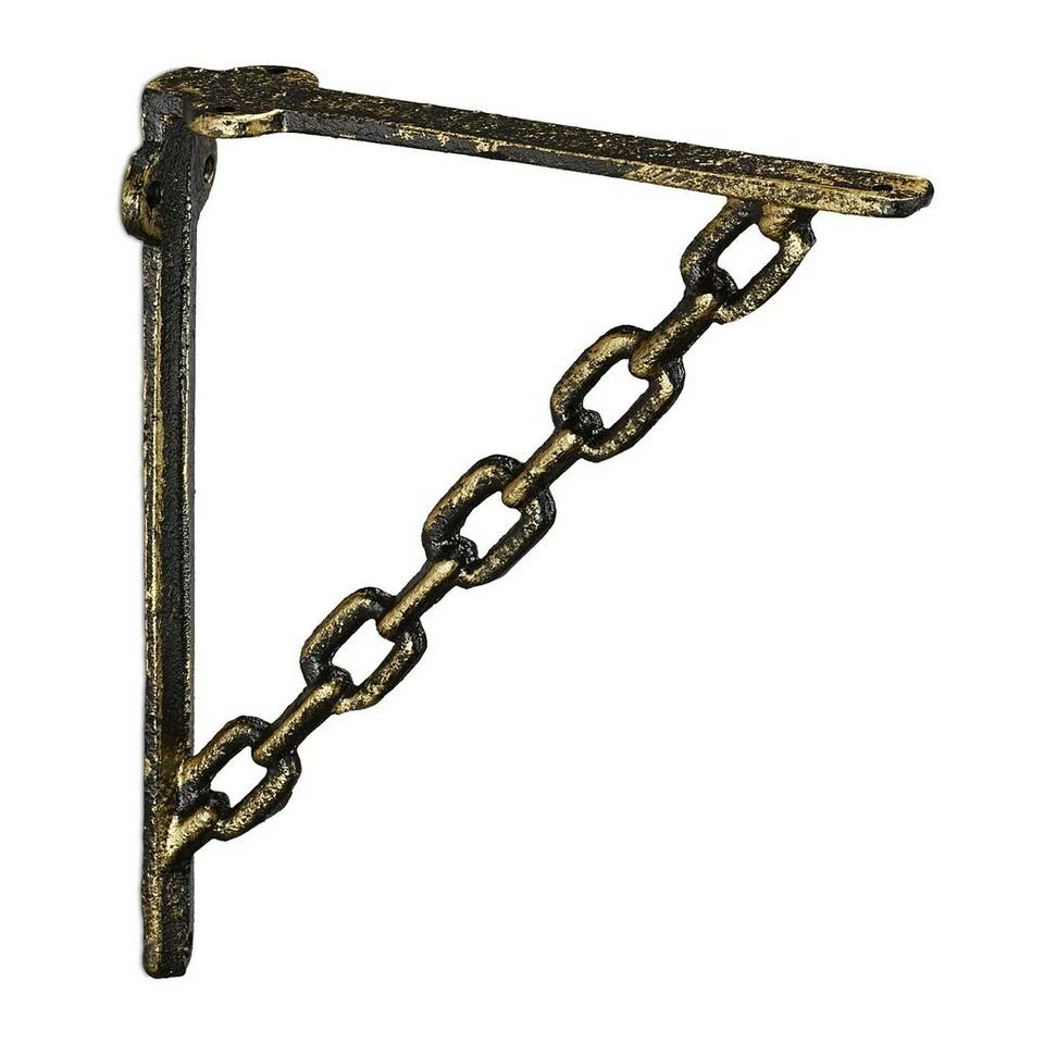 relaxdays Wandregalhalter »6 x Regalwinkel Gusseisen Kette bronze« 9 relaxdays Wandregalhalter »6 x Regalwinkel Gusseisen Kette bronze« – Bild 9