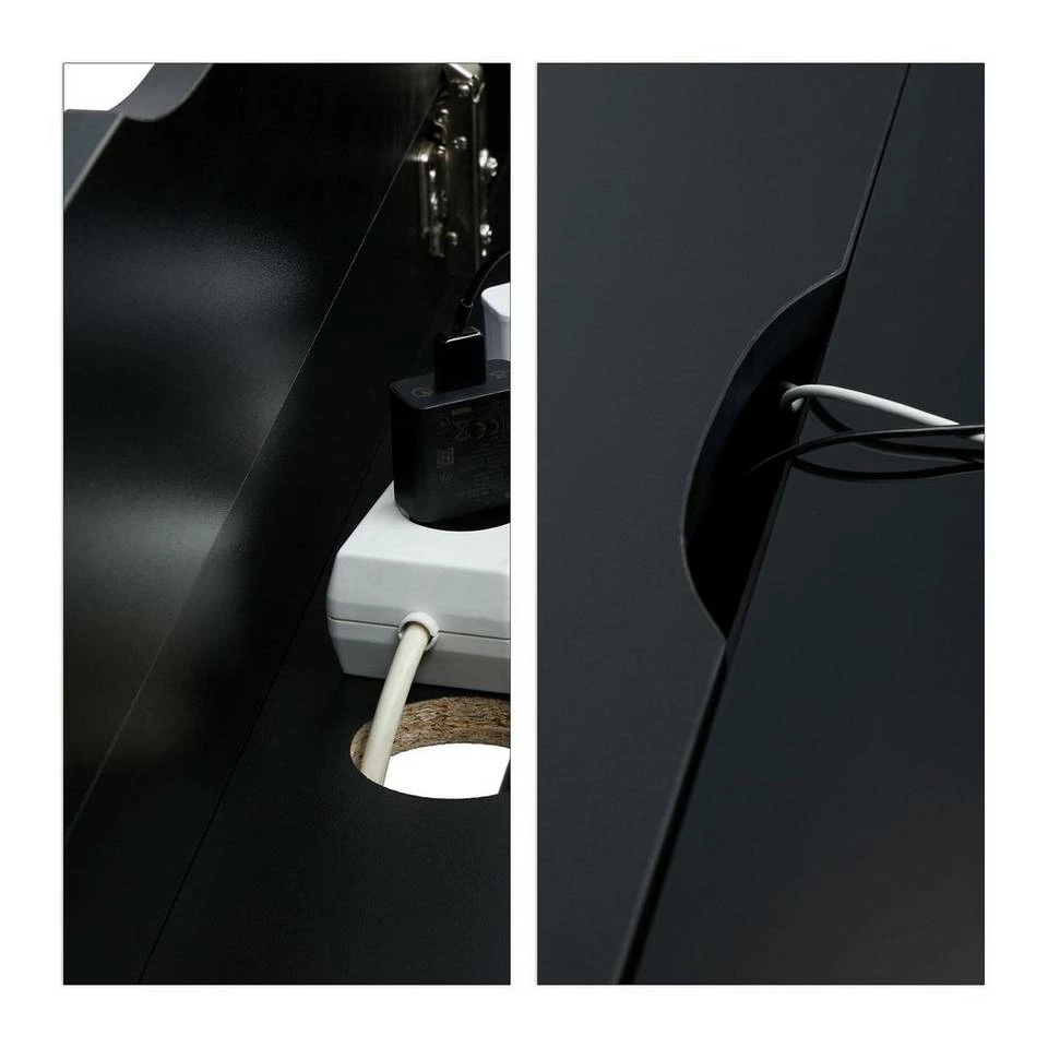 relaxdays Schreibtisch »Schreibtisch Glas«, Schwarz / Schwarz Braun Schwarz, Weiß 6 relaxdays Schreibtisch »Schreibtisch Glas«, Schwarz / Schwarz Braun Schwarz, Weiß – Bild 6