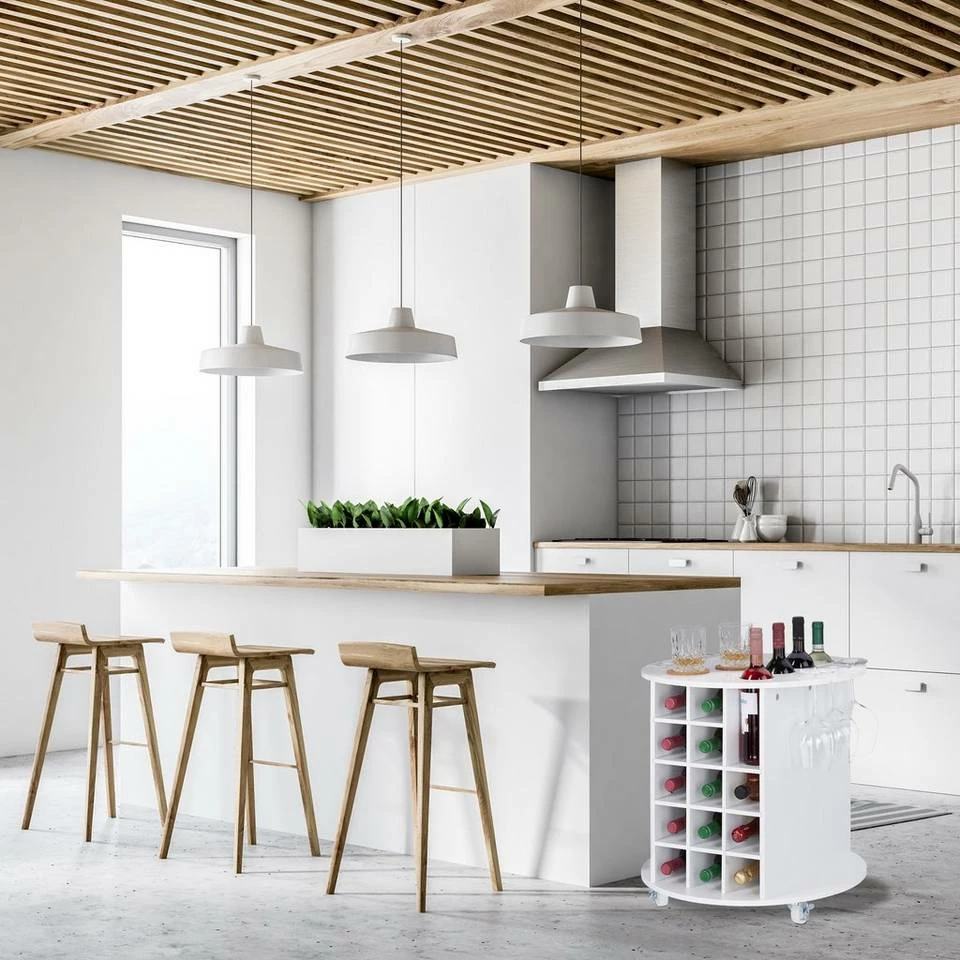 relaxdays Weinregal »Weißes Weinregal auf Rollen« 5 relaxdays Weinregal »Weißes Weinregal auf Rollen« – Bild 5