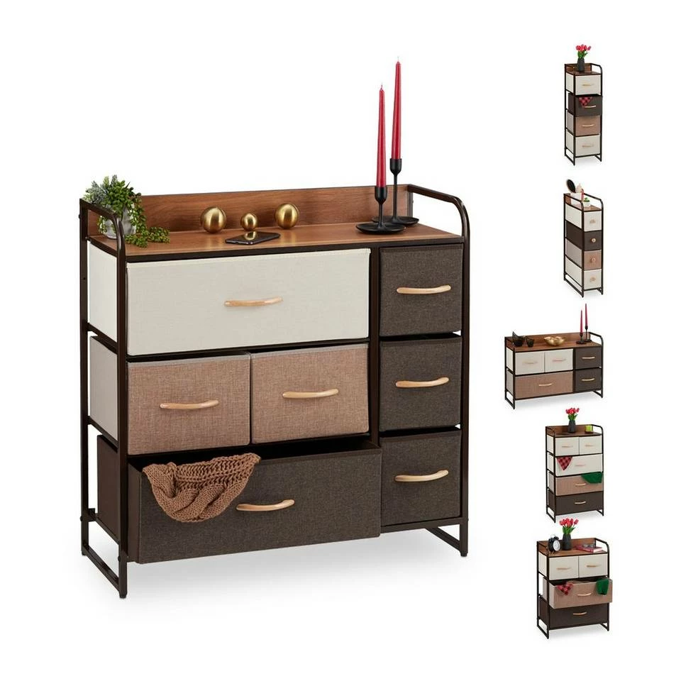 relaxdays Beistellschrank »Schubladenschrank vers. Designs« F Braun Beige Hellbraun, Braun Hellbraun Beige, Beige Braun Hellbraun 16 relaxdays Beistellschrank »Schubladenschrank vers. Designs« F Braun Beige Hellbraun, Braun Hellbraun Beige, Beige Braun Hellbraun – Bild 16