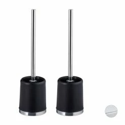 relaxdays Badezimmer-Set »2 x WC-Garnitur rund schwarz«