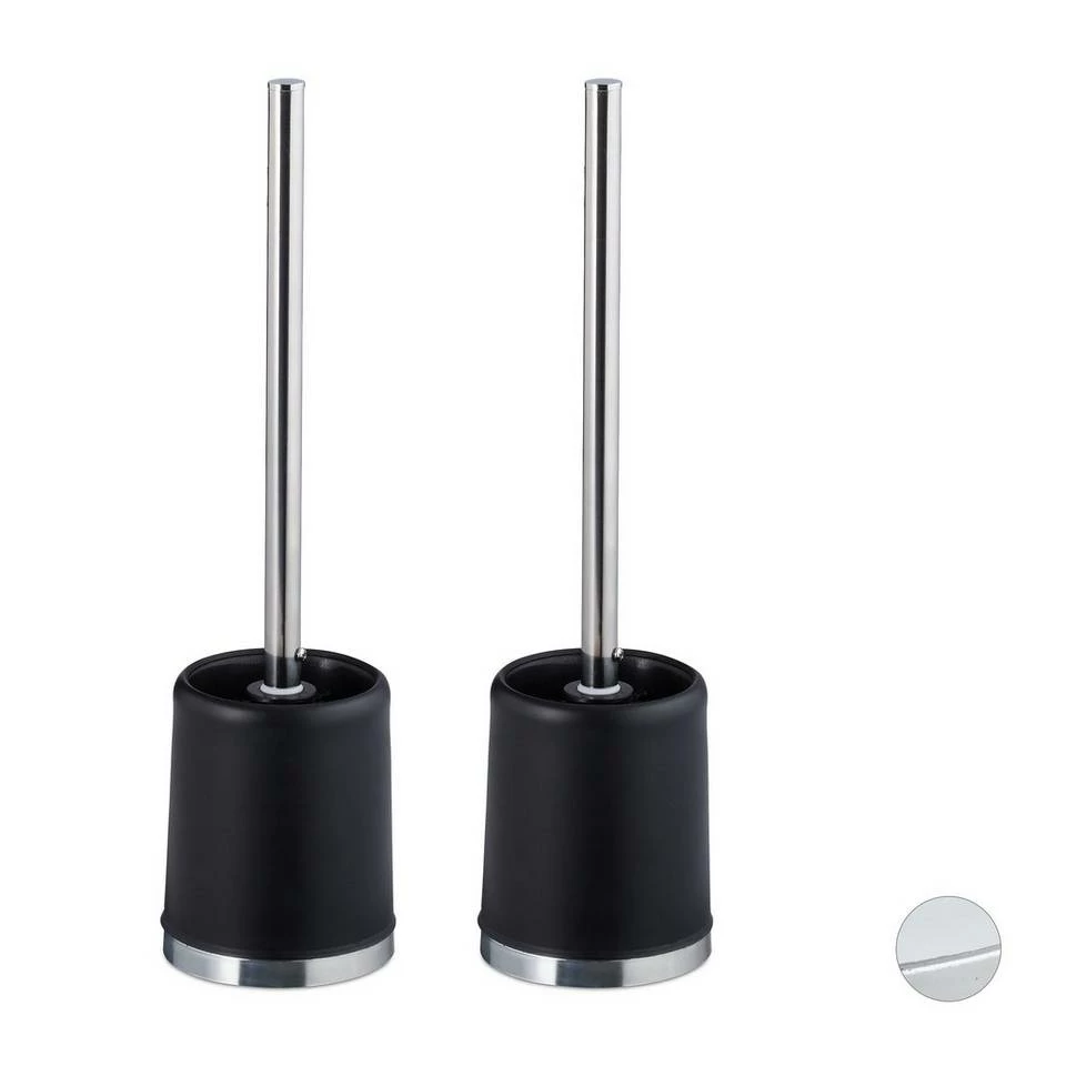 relaxdays Badezimmer-Set »2 x WC-Garnitur rund schwarz« 1 relaxdays Badezimmer-Set »2 x WC-Garnitur rund schwarz«