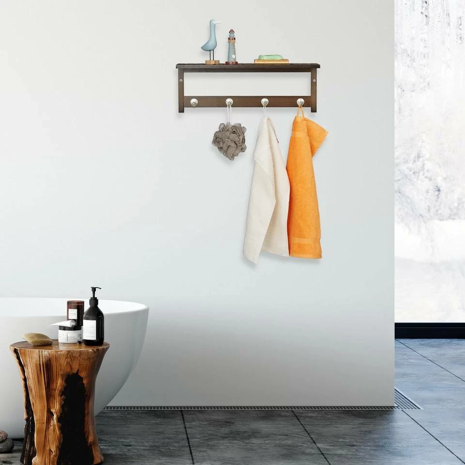 relaxdays Wandregal »Wandregal mit 4 Haken« 2 relaxdays Wandregal »Wandregal mit 4 Haken« – Bild 2