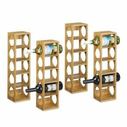 relaxdays Weinregal »4 x Weinregal Bambus«