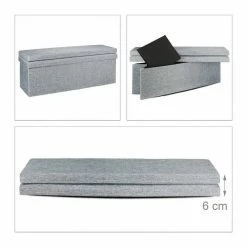 relaxdays Sitzhocker »Faltbarer Sitzhocker mit Lehne XL«, Grau Dunkelbraun -Deutschland Möbel Verkäufe 2024 5933b73a 002f 5246 ad9c d6b27ef855f8