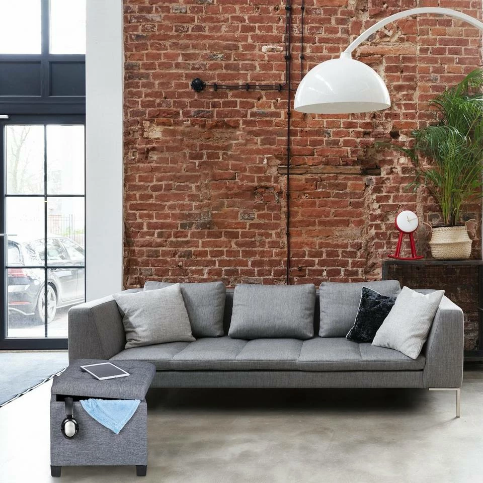 relaxdays Sitzhocker »Gepolsterter Sitzhocker in Grau« 5 relaxdays Sitzhocker »Gepolsterter Sitzhocker in Grau« – Bild 5