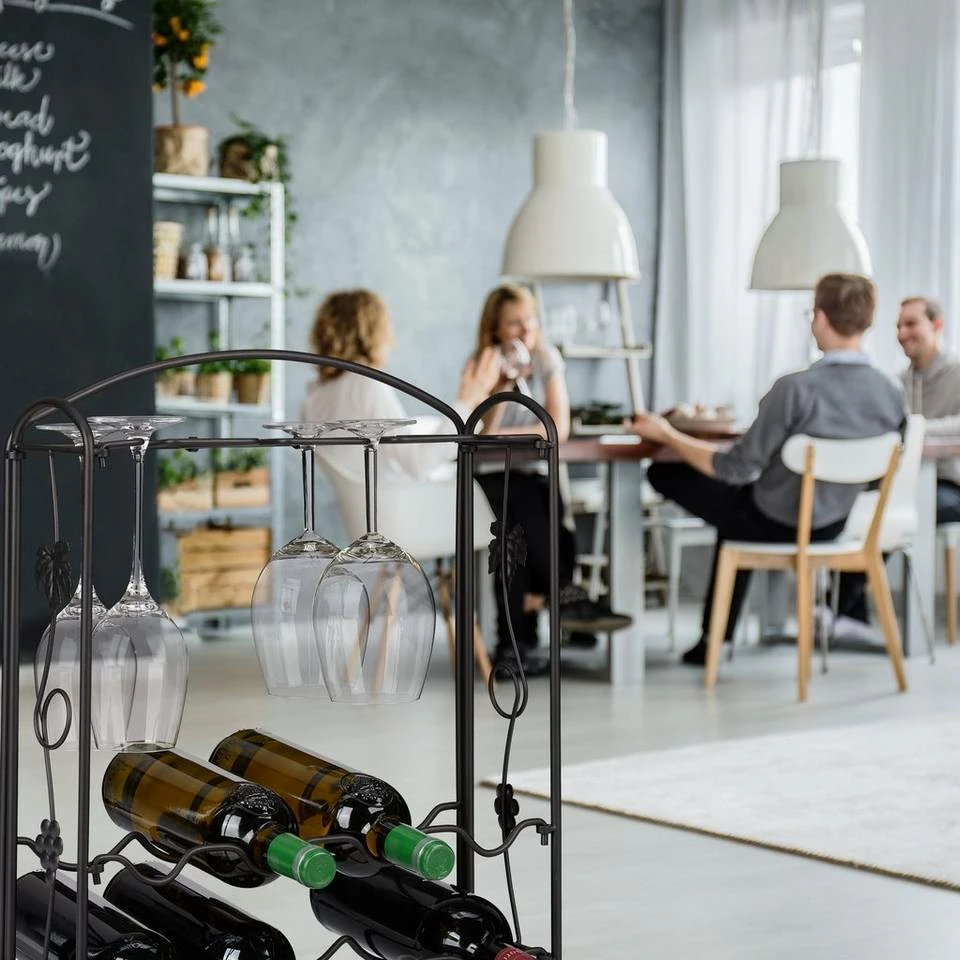 relaxdays Weinregal »Schwarzes Weinregal mit Glashalter« 3 relaxdays Weinregal »Schwarzes Weinregal mit Glashalter« – Bild 3