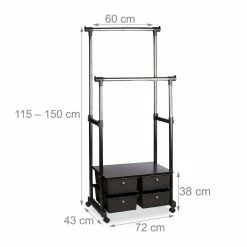 relaxdays Garderobe »Kleiderständer auf Rollen 4 Schubladen« -Deutschland Möbel Verkäufe 2024 5ad05ddc a4b1 56a6 83eb 63b6b6fc5082