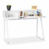 relaxdays Schreibtisch »Schreibtisch Weiß mit Fächern«