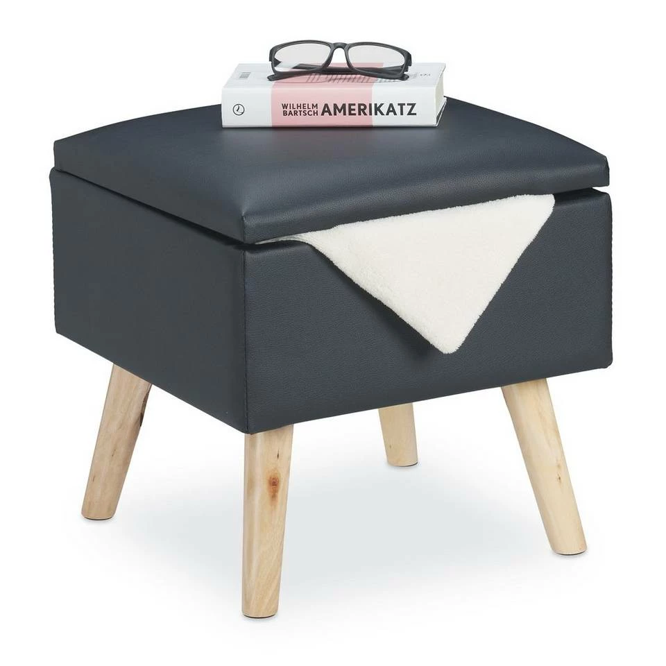 relaxdays Stauraumhocker »Sitzhocker mit Stauraum Kunstleder«, Dunkelgrau Beige Hellbraun, Anthrazit Hellbraun, Braun Hellbraun, Schwarz Hellbraun 1 relaxdays Stauraumhocker »Sitzhocker mit Stauraum Kunstleder«, Dunkelgrau Beige Hellbraun, Anthrazit Hellbraun, Braun Hellbraun, Schwarz Hellbraun