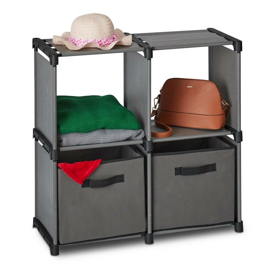 relaxdays Standregal »Stoff Schubladenschrank 4 Fächer« 1 relaxdays Standregal »Stoff Schubladenschrank 4 Fächer«