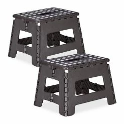 relaxdays Tritthocker »2 x Klapphocker faltbar M dunkelgrau«