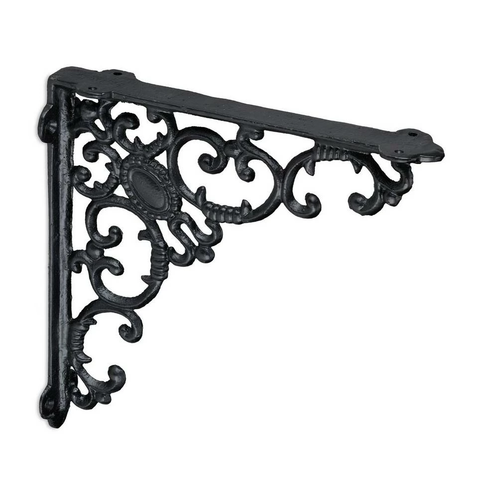 relaxdays Wandregalhalter »6 x Regalwinkel antik schwarz« 5 relaxdays Wandregalhalter »6 x Regalwinkel antik schwarz« – Bild 5