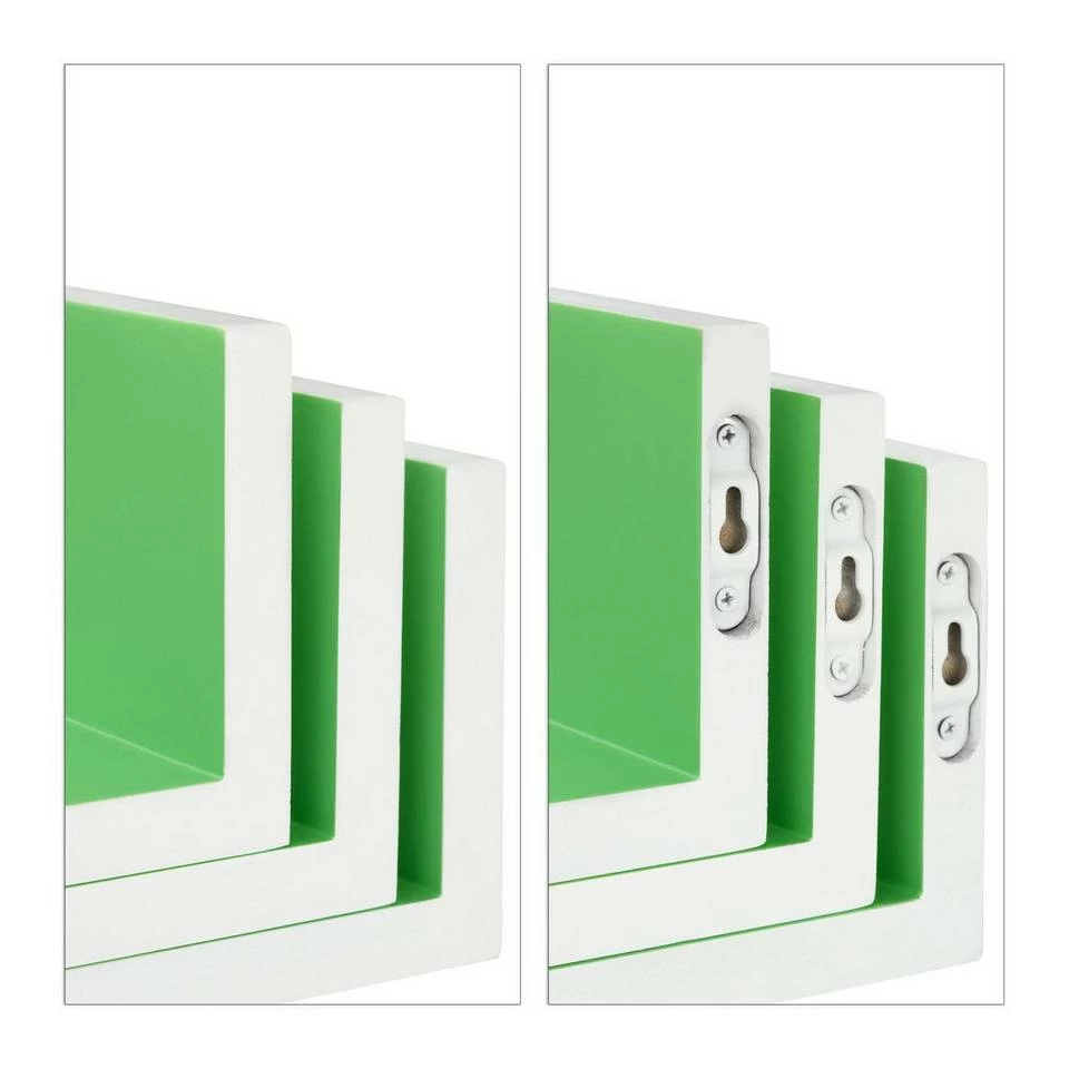 relaxdays Wandregal »Wandregal 3er Set U-Form«, Weiß-Grün Weiß Hellblau, Weiß, Schwarz, Braun 5 relaxdays Wandregal »Wandregal 3er Set U-Form«, Weiß-Grün Weiß Hellblau, Weiß, Schwarz, Braun – Bild 5