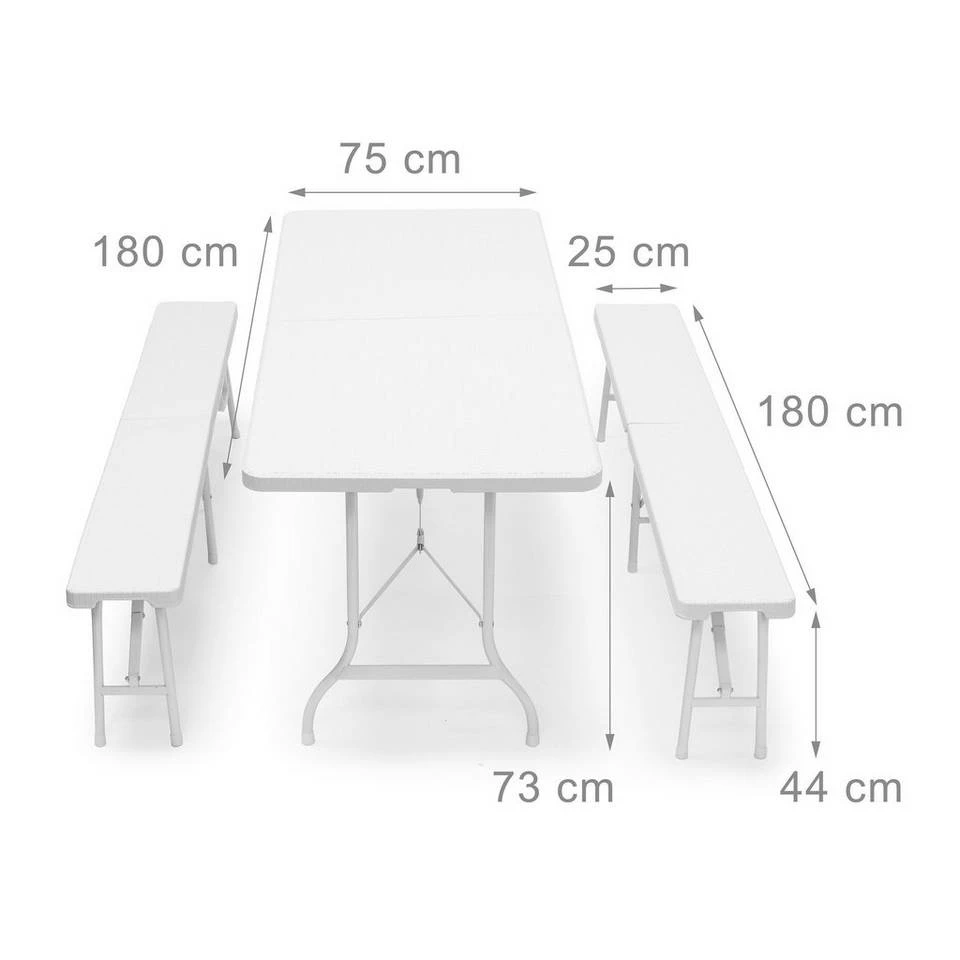 relaxdays Bierzeltgarnitur »Bierzeltgarnitur klappbar BASTIAN«, Weiß Dunkelbraun, Schwarz, Weiß 4 relaxdays Bierzeltgarnitur »Bierzeltgarnitur klappbar BASTIAN«, Weiß Dunkelbraun, Schwarz, Weiß – Bild 4