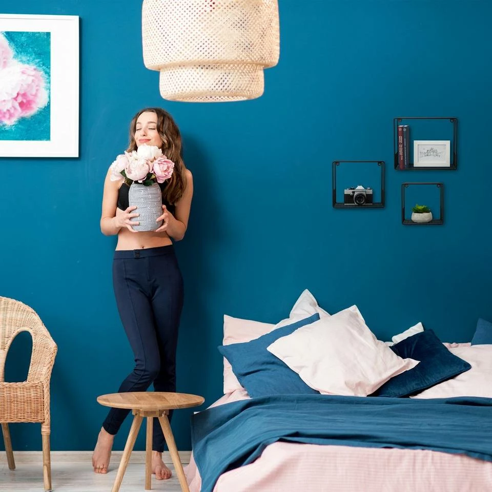 relaxdays Wandregal »Gitter Wandregal im 3er Set«, Schwarz Weiß 2 relaxdays Wandregal »Gitter Wandregal im 3er Set«, Schwarz Weiß – Bild 2