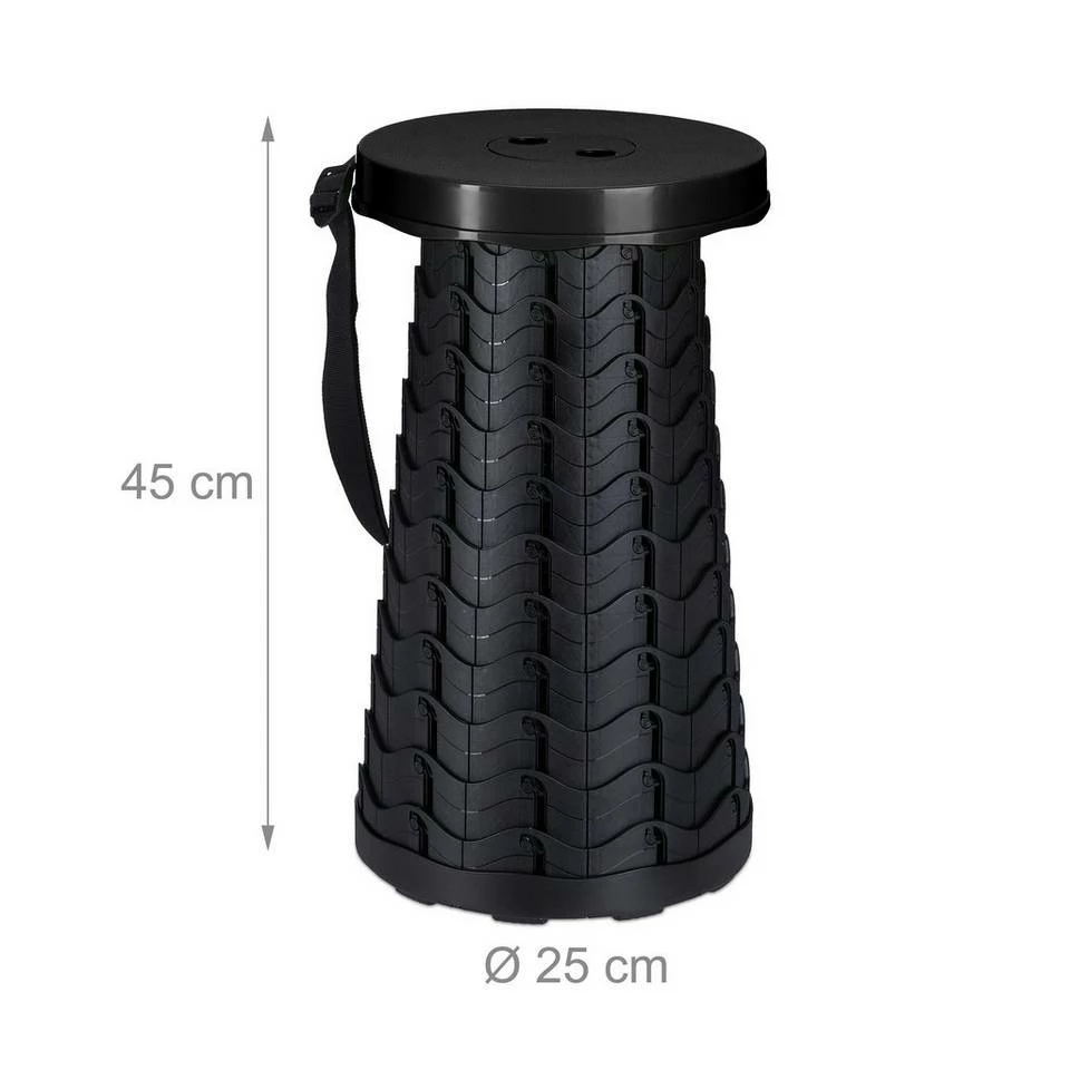 relaxdays Campinghocker »Ausziehbarer Hocker«, Schwarz Schwarz Grün 4 relaxdays Campinghocker »Ausziehbarer Hocker«, Schwarz Schwarz Grün – Bild 4