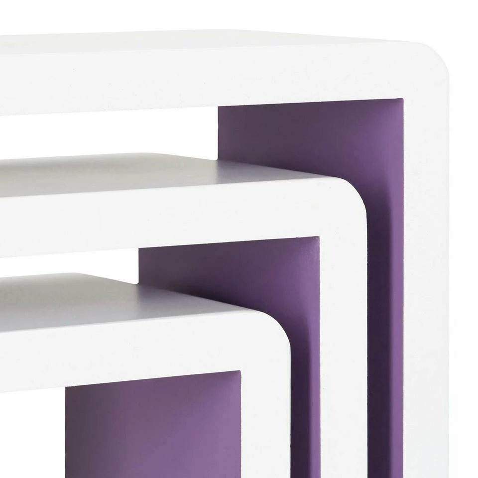 relaxdays Wandregal »Wandregal Cubes 3-teiliges Set«, Weiß-Violett Weiß Hellblau, Braun, Weiß Lila, Weiß Grün 6 relaxdays Wandregal »Wandregal Cubes 3-teiliges Set«, Weiß-Violett Weiß Hellblau, Braun, Weiß Lila, Weiß Grün – Bild 6