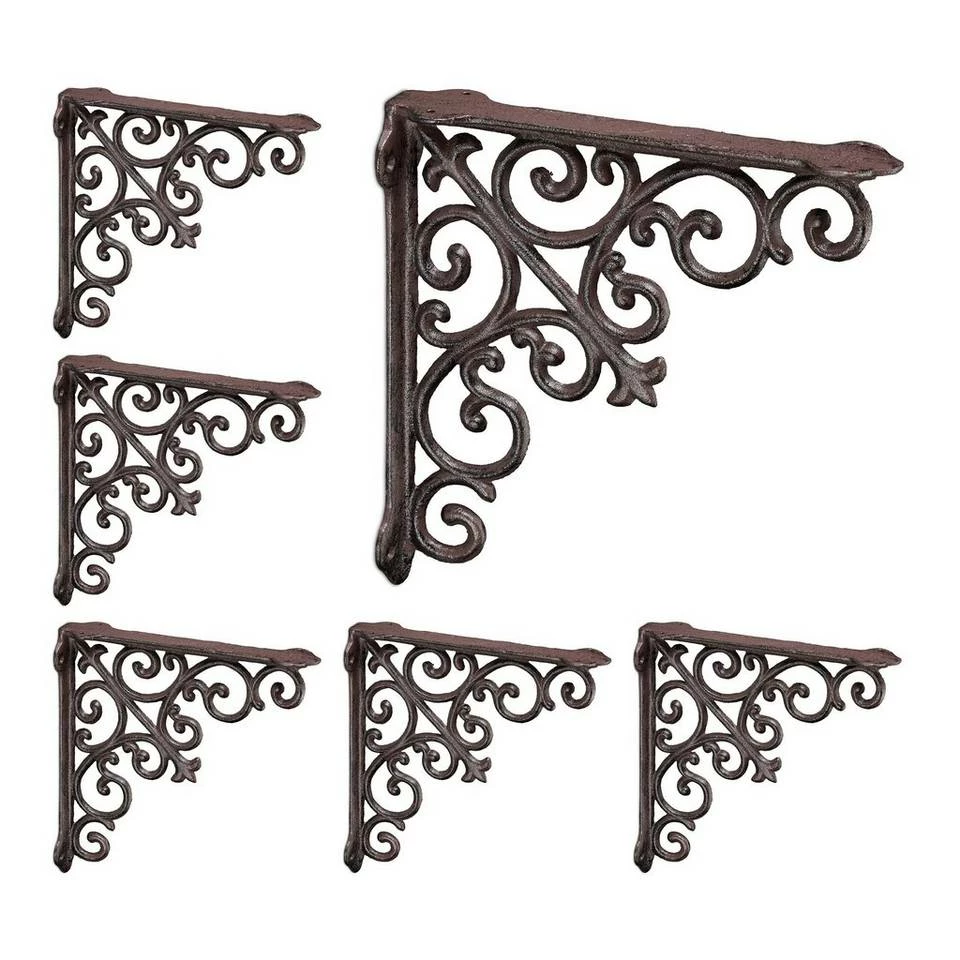 relaxdays Wandregalhalter »6 x Regalwinkel antik braun« 1 relaxdays Wandregalhalter »6 x Regalwinkel antik braun«