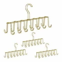 relaxdays Gürtelhalter »4 x Gürtelhalter Metall gold«