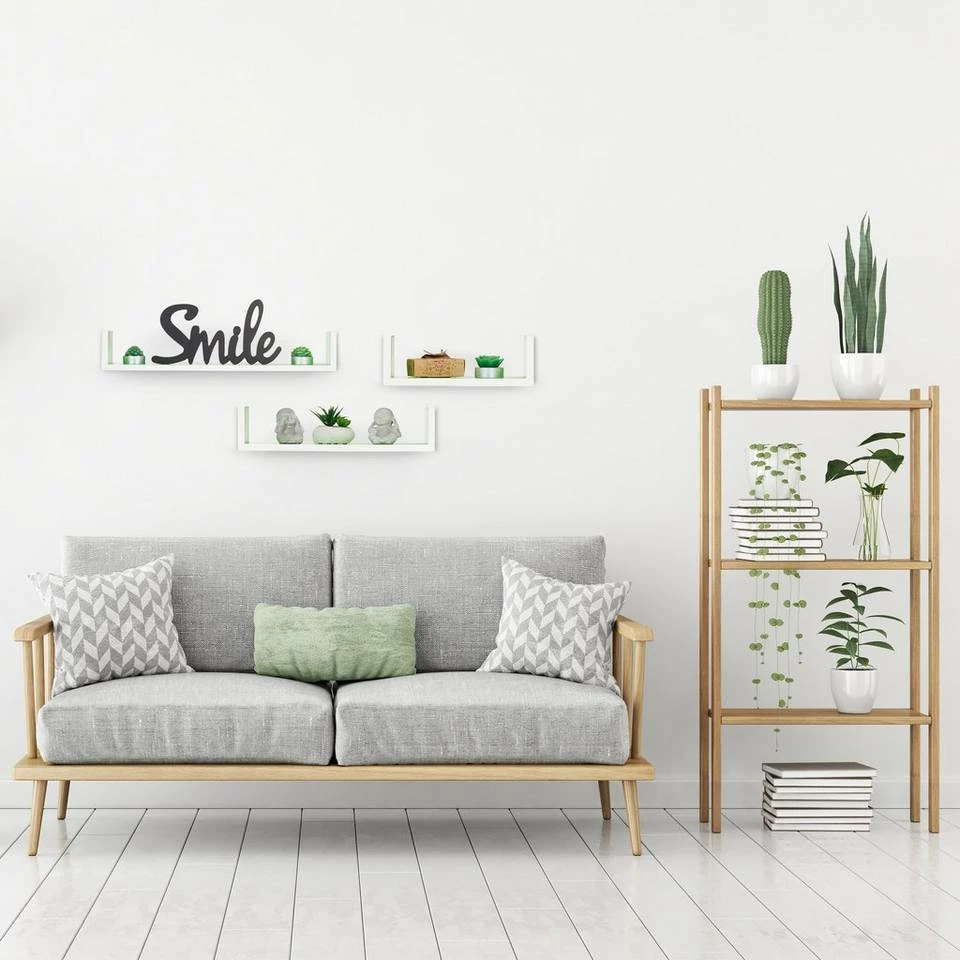 relaxdays Wandregal »Wandregal 3er Set U-Form«, Weiß-Grün Weiß Hellblau, Weiß, Schwarz, Braun 2 relaxdays Wandregal »Wandregal 3er Set U-Form«, Weiß-Grün Weiß Hellblau, Weiß, Schwarz, Braun – Bild 2