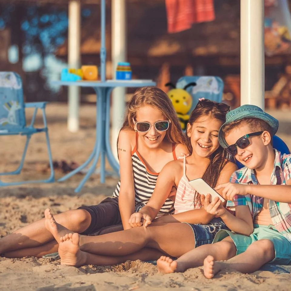 relaxdays Campingstuhl »Camping Kindersitzgruppe mit Schirm«, Monster Pink, Grau, Blau, Grün 3 relaxdays Campingstuhl »Camping Kindersitzgruppe mit Schirm«, Monster Pink, Grau, Blau, Grün – Bild 3