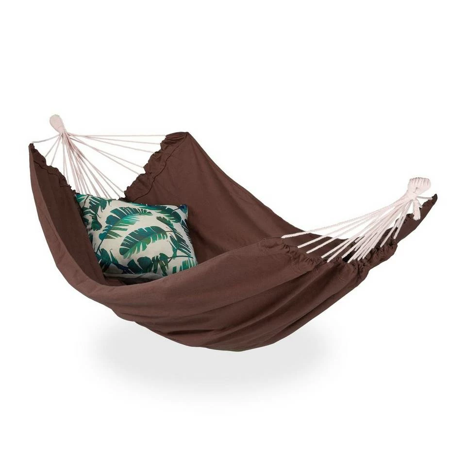 relaxdays Hängematte »Hängematte Baumwolle XXL«, Beige Blau Beige, Grau Beige, Braun Beige 14 relaxdays Hängematte »Hängematte Baumwolle XXL«, Beige Blau Beige, Grau Beige, Braun Beige – Bild 14