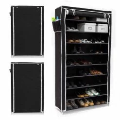 relaxdays Schuhschrank »3 x Schuhschrank VALENTIN hoch schwarz«