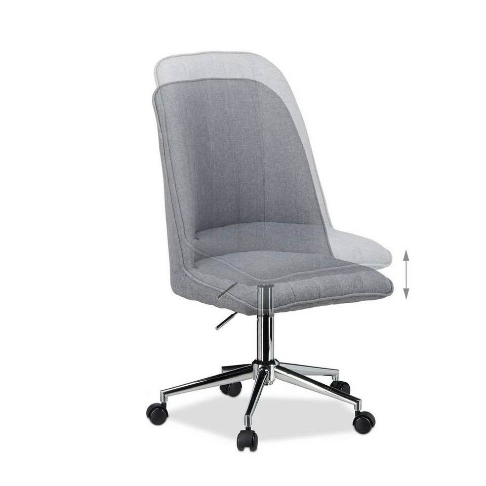 relaxdays Drehstuhl »Höhenverstellbarer Drehstuhl in Grau« 5 relaxdays Drehstuhl »Höhenverstellbarer Drehstuhl in Grau« – Bild 5