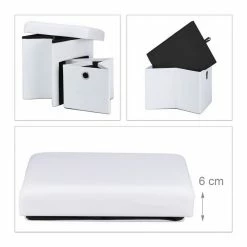 relaxdays Sitzhocker »Faltbarer Sitzhocker Leinen mit Fach«, Weiß Weiß, Grau, Braun, Schwarz -Deutschland Möbel Verkäufe 2024 6711c7bf fb1a 514b ad80 11623f8a7a82