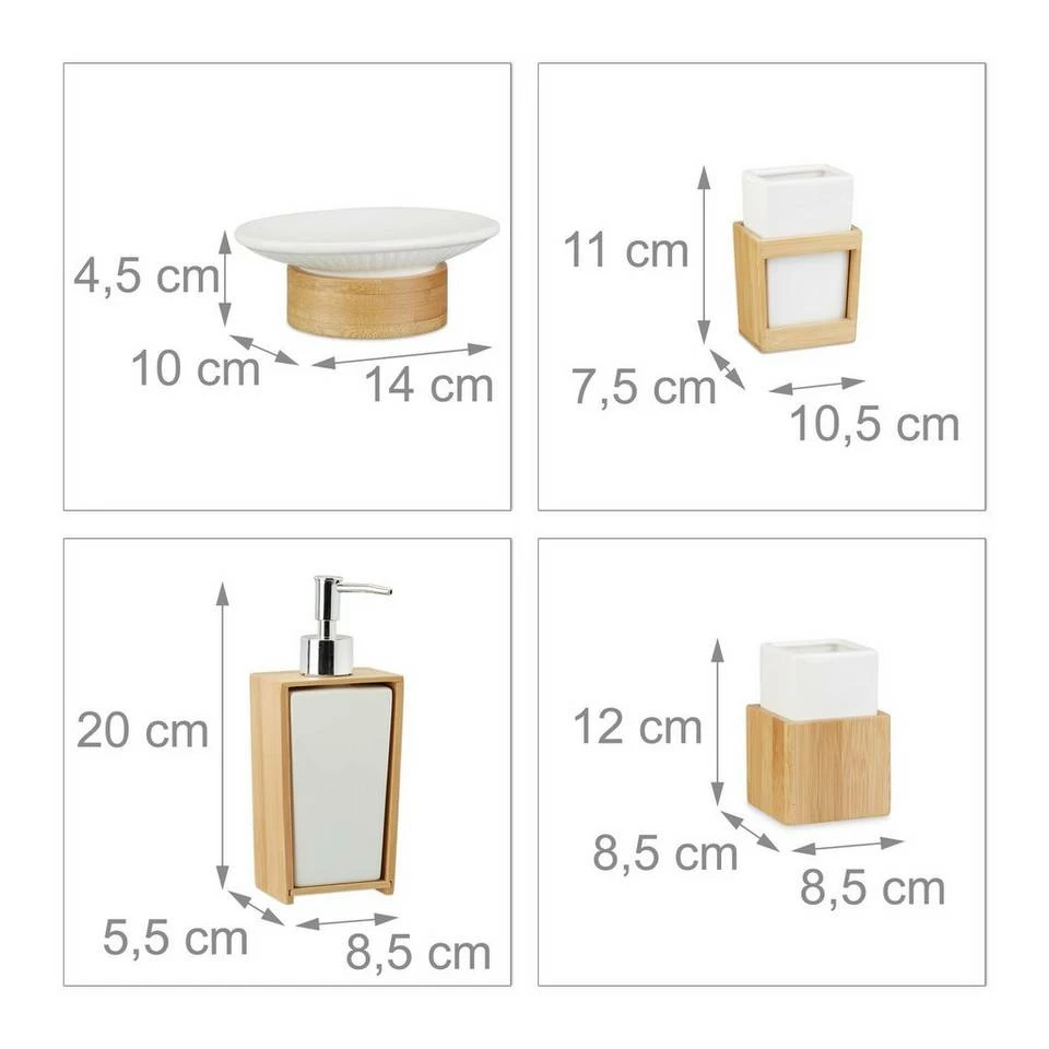 relaxdays Badezimmer-Set »Badezimmer Set aus Bambus und Keramik« 4 relaxdays Badezimmer-Set »Badezimmer Set aus Bambus und Keramik« – Bild 4