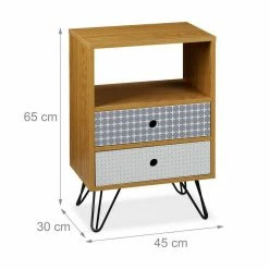 relaxdays Nachtschrank »Schränkchen mit Schubladen« A Hellbraun Weiß Schwarz, Hellbraun Weiß Grau -Deutschland Möbel Verkäufe 2024 6792a4cd 6ef2 532c 86f5 907159d2ecea