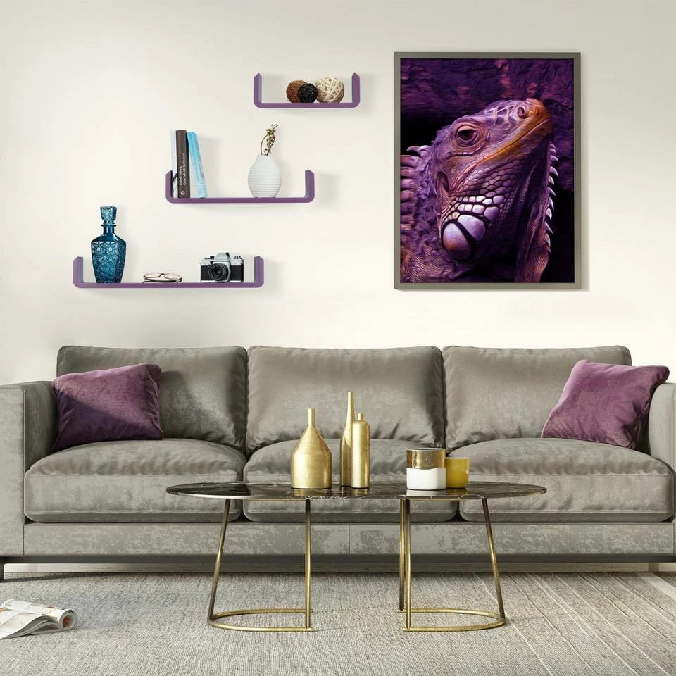 relaxdays Wandboard »Regalbrett 3er Set«, Blau Lila, Hellblau, Schwarz, Weiß 2 relaxdays Wandboard »Regalbrett 3er Set«, Blau Lila, Hellblau, Schwarz, Weiß – Bild 2