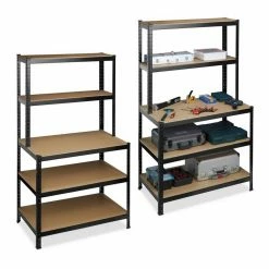 relaxdays Schwerlastregal »2 x Schwerlastregal mit Werkbank schwarz«