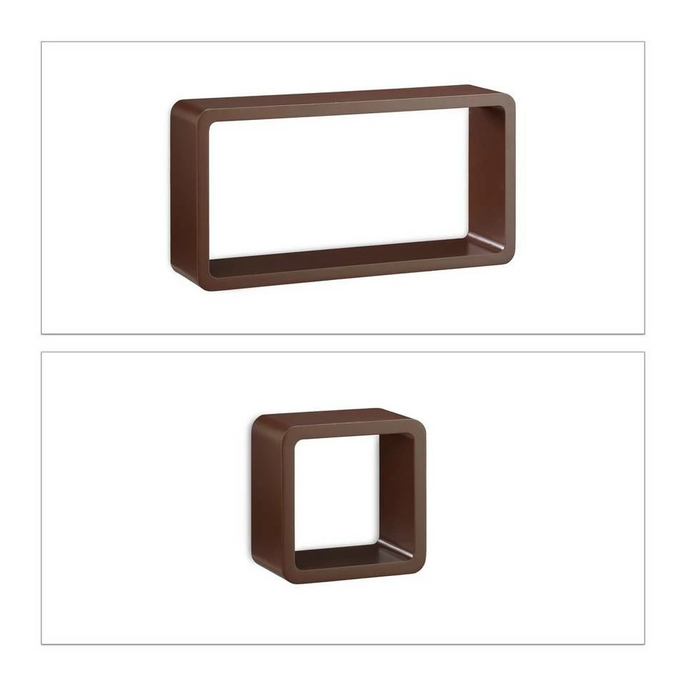 relaxdays Hängeregal »Schwebende Cube Regale 3er Set«, Braun Weiß, Weiß Lila, Schwarz 9 relaxdays Hängeregal »Schwebende Cube Regale 3er Set«, Braun Weiß, Weiß Lila, Schwarz – Bild 9